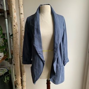 Aritzia Wilfred Blue Linen Blend Chevalier Jacket / M